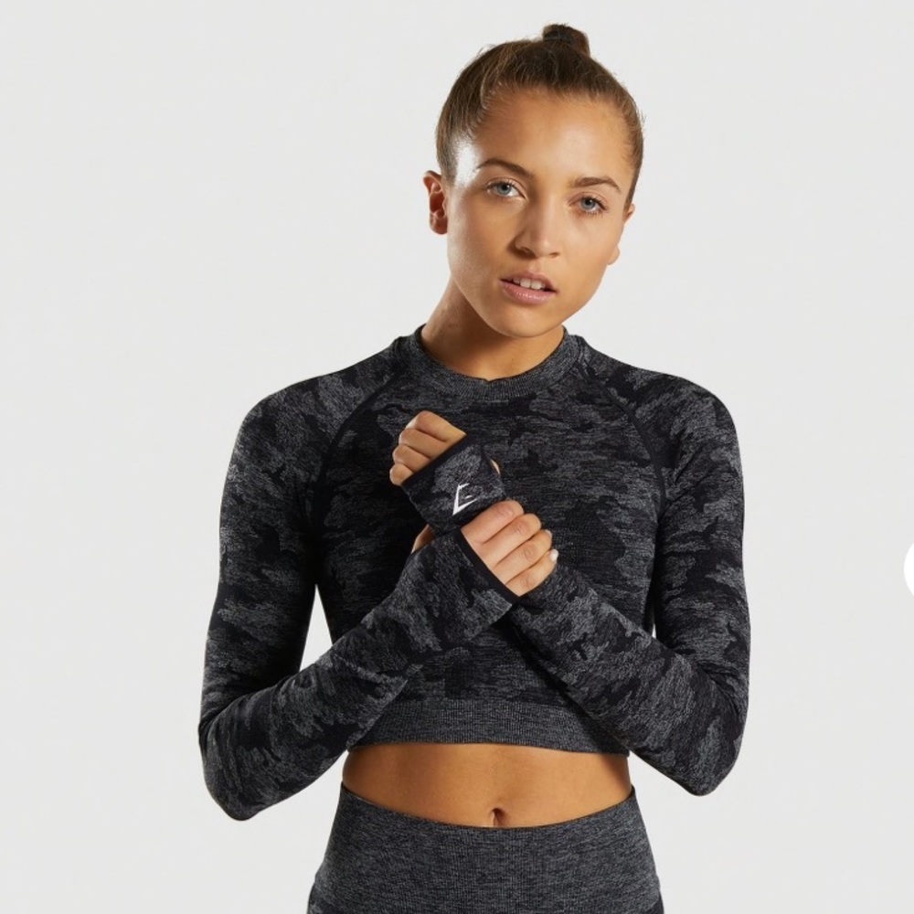 Adapt Camo Seamless Long Sleeve Crop Top